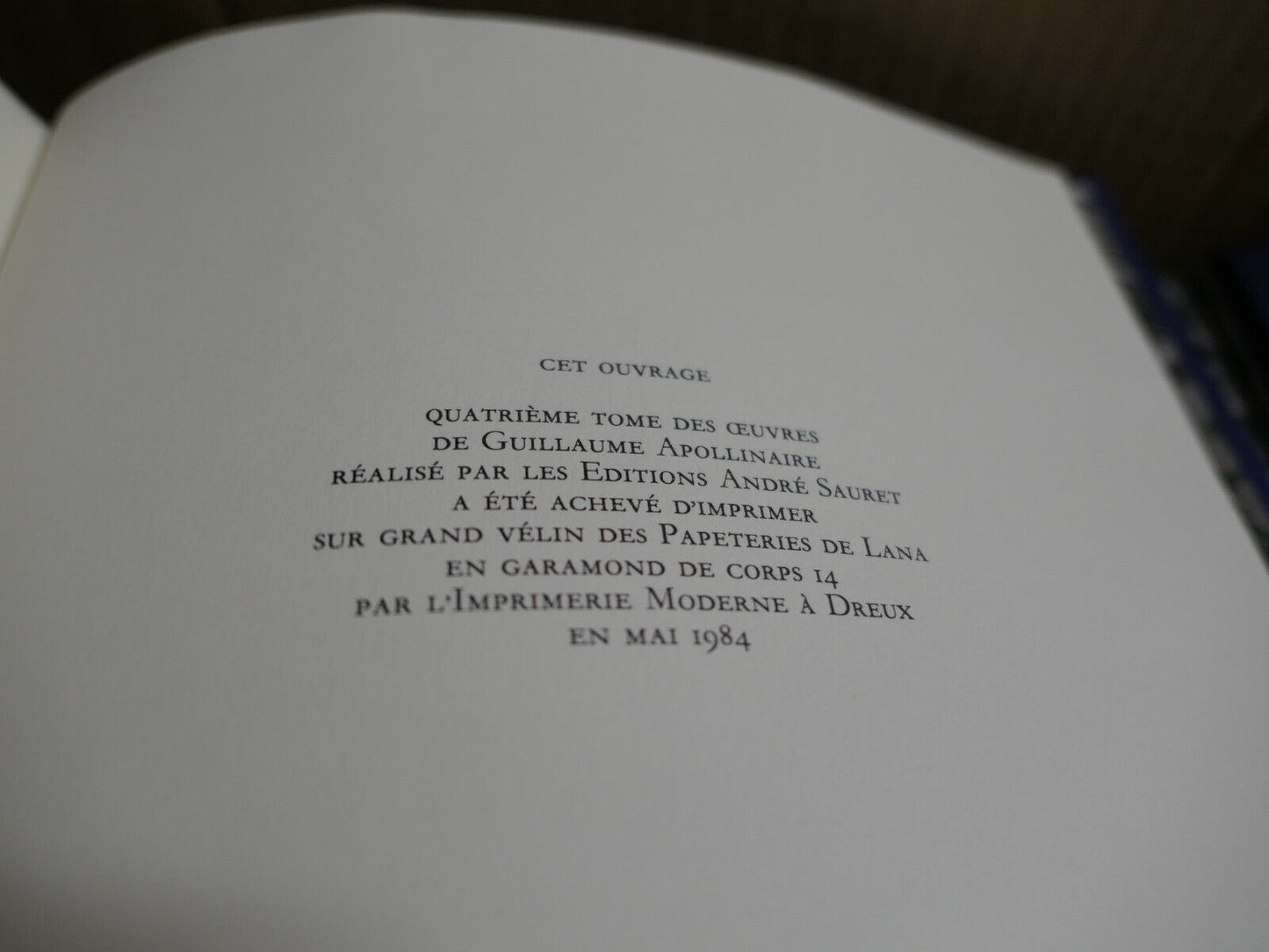 APOLLINAIRE / OEUVRES POETIQUES / ANDRE SAURET 1984
