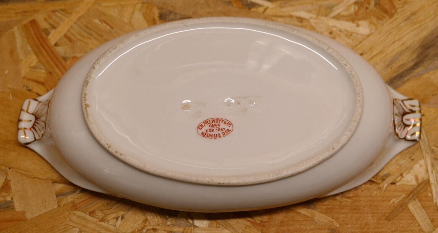 Ancien Grand Ravier En Porcelaine Charles Pillivuyt XIXe