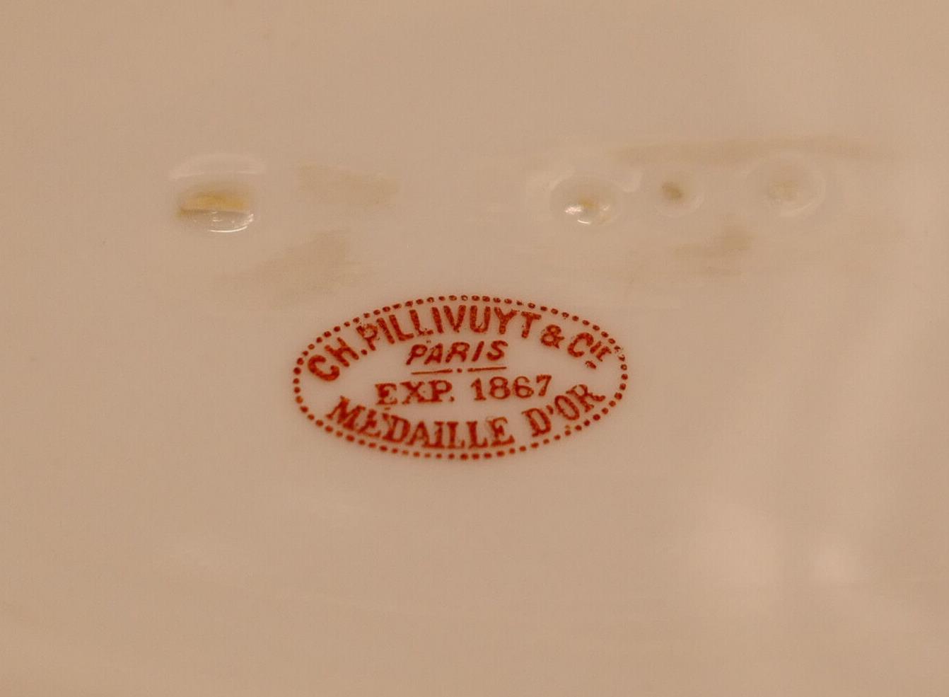 Antique Large Charles Pillivuyt Porcelain Dish, 19th Century