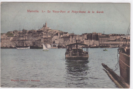 Carte Postale Ancienne CPA 13 - Marseille - Le Vieux-Port Et Notre-Dame De La Ga