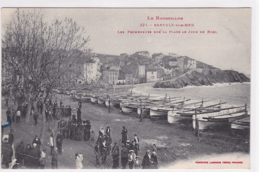 Carte Postale Ancienne CPA 66 - Banyuls-Sur-Mer - Les Promeneurs Sur La Plage Le Jour De Noël