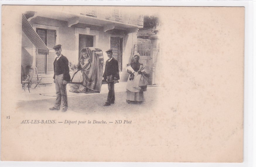 Carte Postale Ancienne CPA 73 - Aix-Les-Bains - Départ Pour La Douche