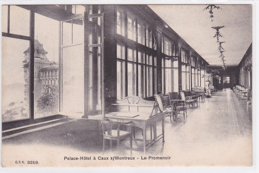 Old Postcard CPA Switzerland - Palace-Hotel in Caux sur Montreux - The Promenade