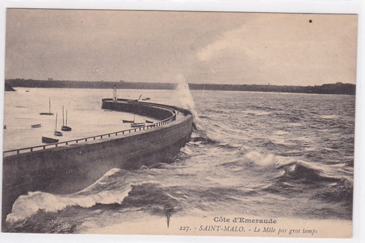Carte Postale Ancienne CPA 35 - Côte D'Émeraude - Saint-Malo - Le Môle Par Gros