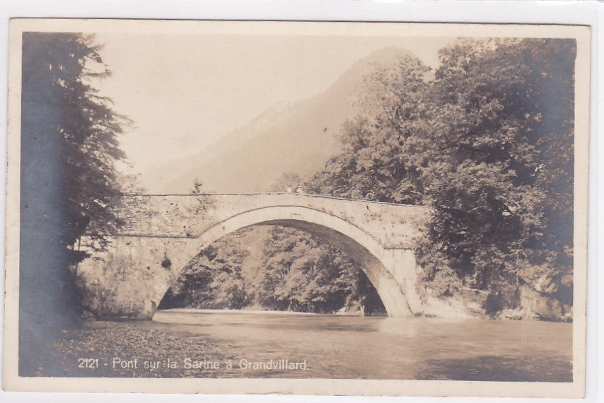 Old Postcard CPA Switzerland - Bridge over the Sarine at Grandvillard