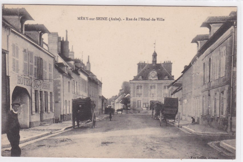 Carte Postale Ancienne CPA 10 - Méry-Sur-Seine - Rue De L'Hôtel-De-Ville