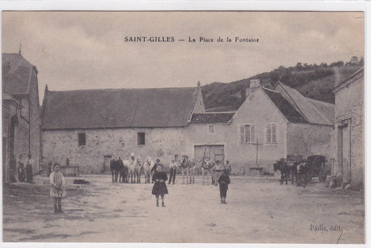 Carte Postale Ancienne CPA 51 - Saint-Gilles - La Place De La Fontaine