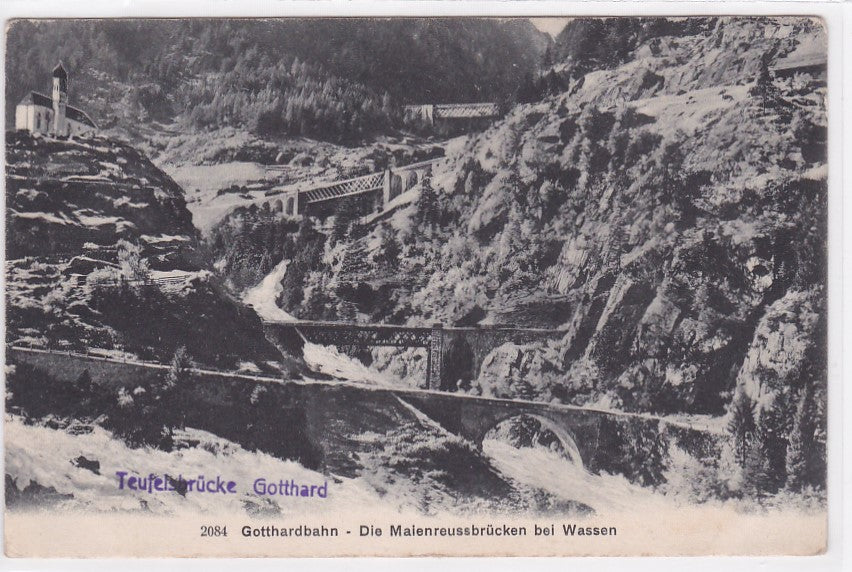 Old Postcard Postcard Switzerland - Gotthardbahn - Die Maienreussbrücken Bei Wassen