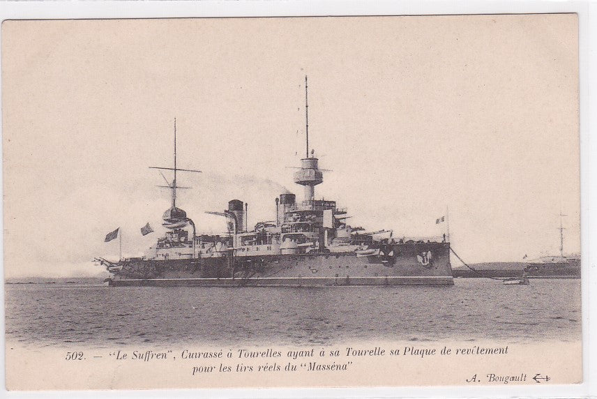 Old Postcard CPA Navy War - The Suffren, Turreted Battleship