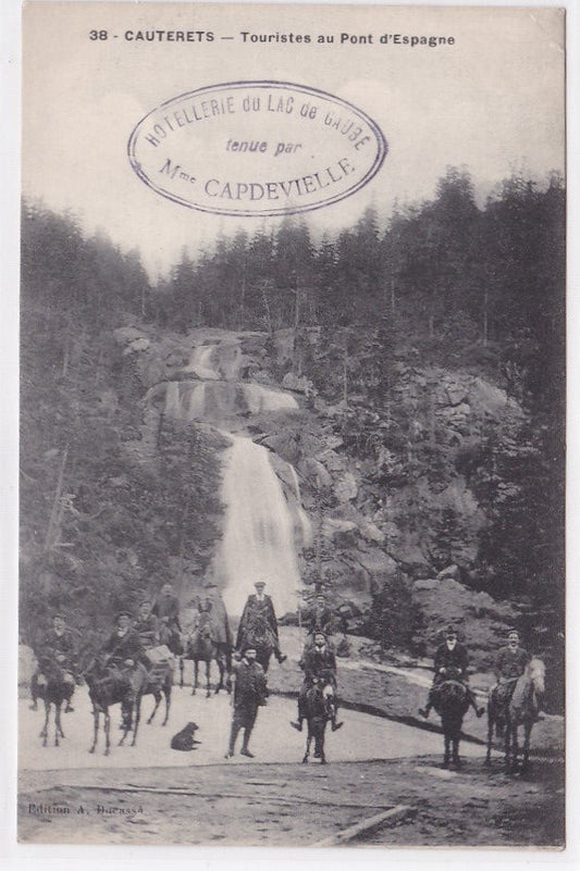 Carte Postale Ancienne CPA 65 - Cauterets - Touristes Au Pont D'Espagne