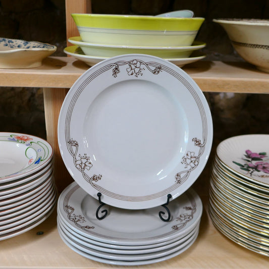 Lot De 6 Assiettes Plates En Porcelaine De Sarreguemines Pyroblan