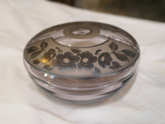 Ancienne Boîte Bonbonnière En Verre Signée D'ARGYL