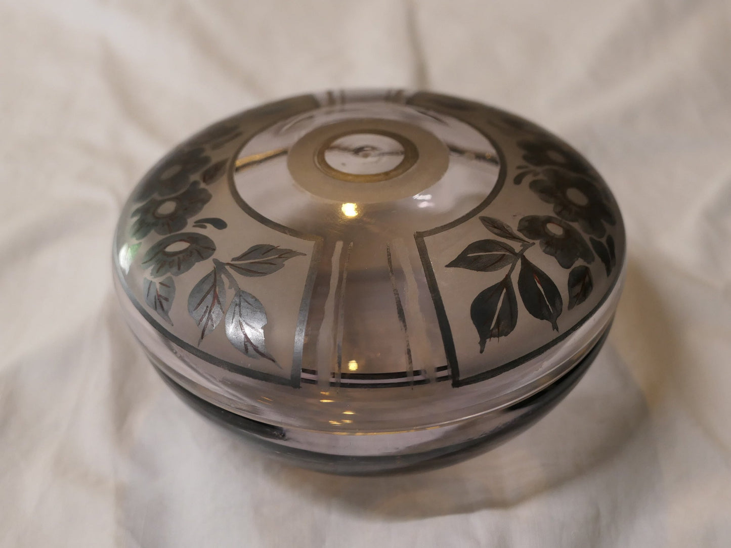 Ancienne Boîte Bonbonnière En Verre Signée D'ARGYL