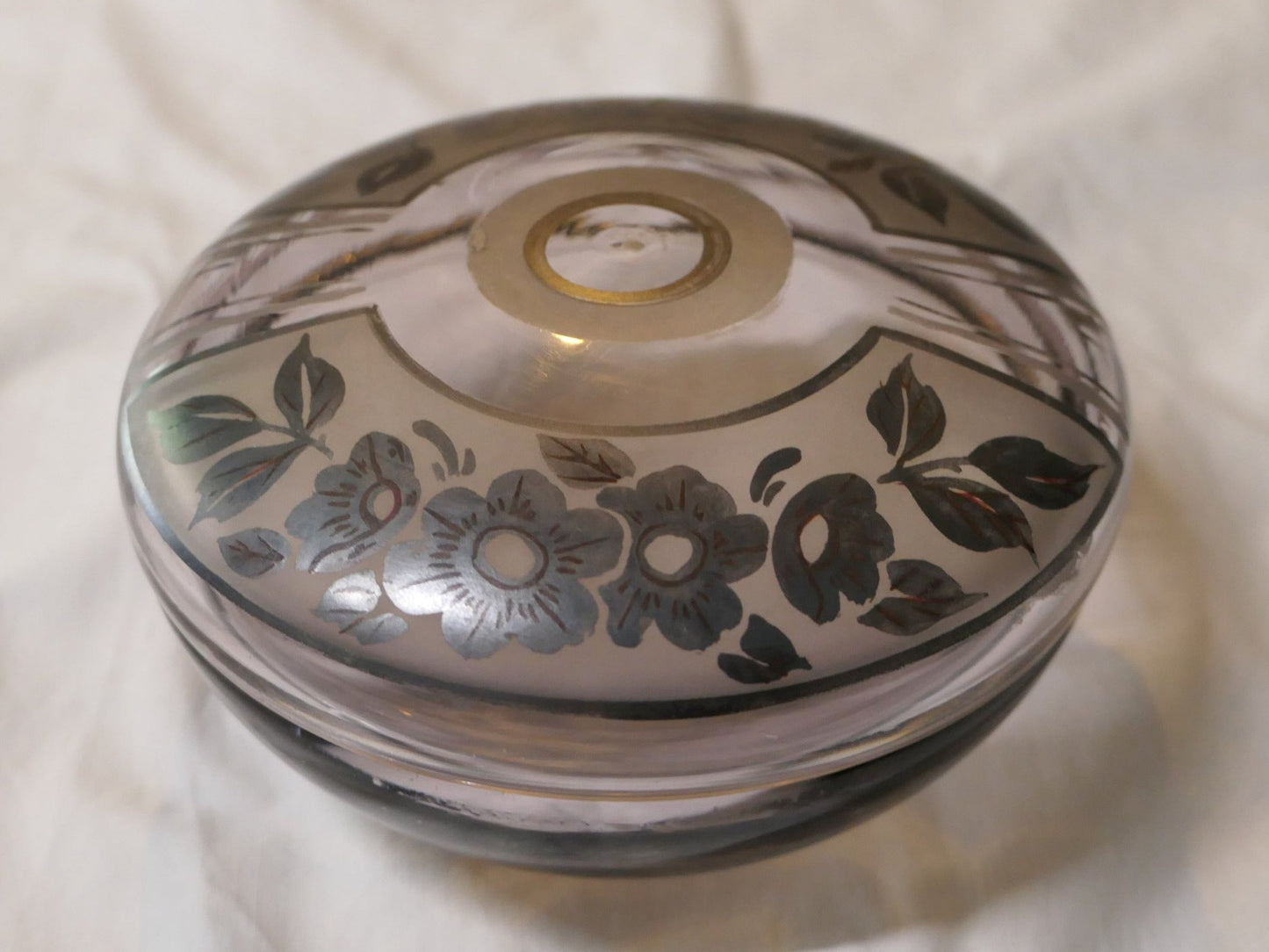 Ancienne Boîte Bonbonnière En Verre Signée D'ARGYL