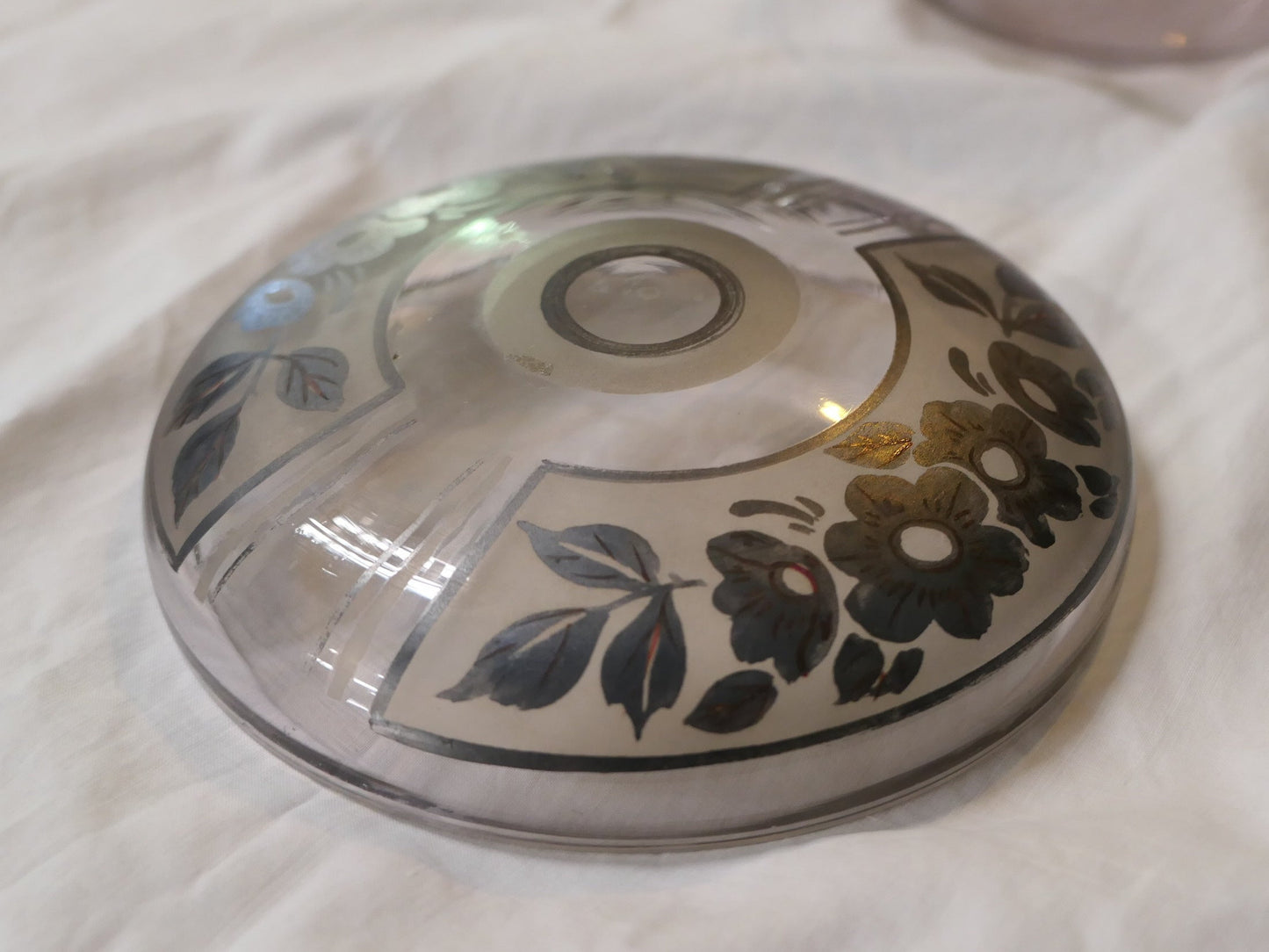 Ancienne Boîte Bonbonnière En Verre Signée D'ARGYL
