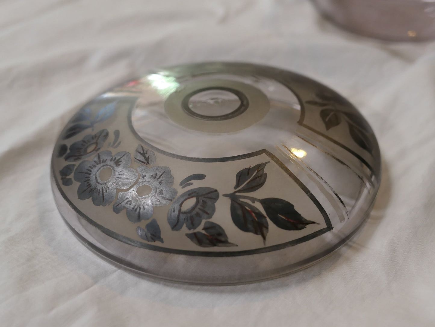 Ancienne Boîte Bonbonnière En Verre Signée D'ARGYL