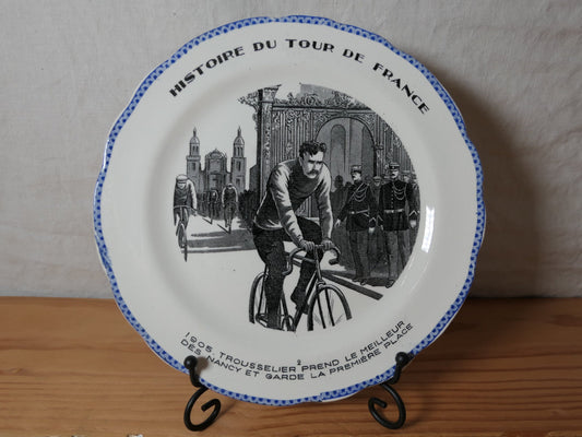 Assiette En Faïence Hippolyte Boulenger HB & Cie Choisy - Histoire Du Tour De France N°2