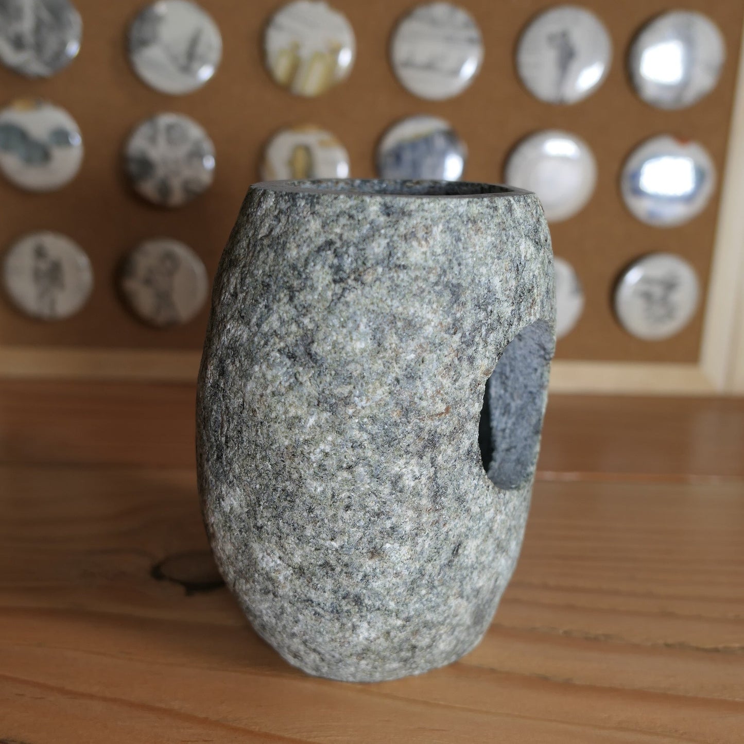 Bougeoir Photophore En Roche Granite Vintage De Claes G. Fjälling