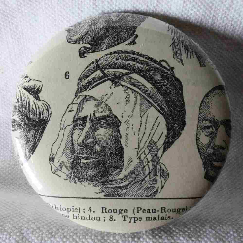 Type Sémite Arabe - Badge Encyclopédique Original - Ancienne Gravure