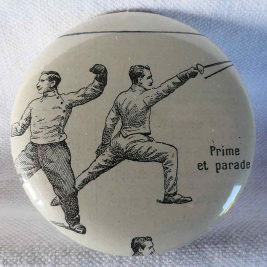 Escrime Fleuret - Badge Encyclopédique Original - Ancienne Gravure