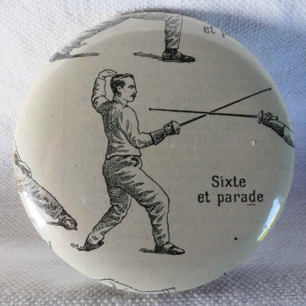 Escrime Fleuret - Badge Encyclopédique Original - Ancienne Gravure