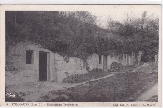 Carte Postale Ancienne CPA 37 Ste-Maure - Habitations Troglodytes