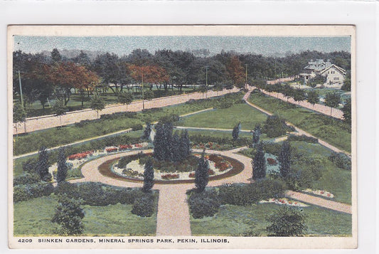 Carte Postale Ancienne CPA USA - Pekin - Illinois - Sunken Gardens