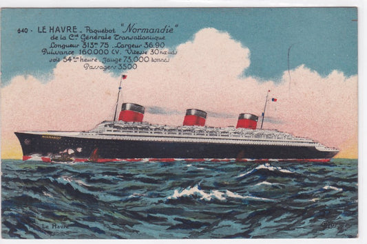 Carte Postale CPA Le Havre - Paquebot Normandie - Cie Générale Transatlantique