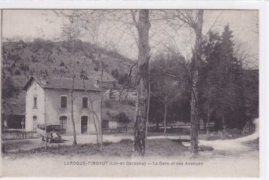 Carte Postale Ancienne CPA 47 Laroque-Timbaut - La Gare Et Ses Avenues