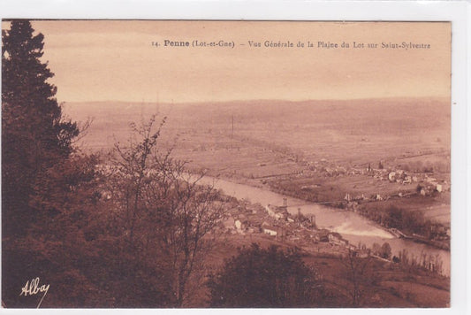 Carte Postale Ancienne CPA 47 Penne - Vue Générale De La Plaine Du Lot
