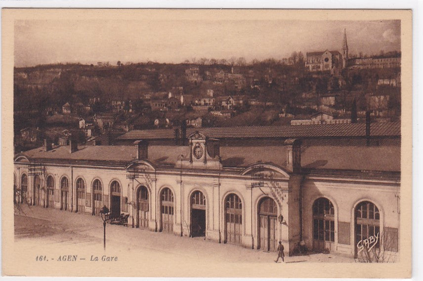 Old Postcard CPA 47 Agen - The train station