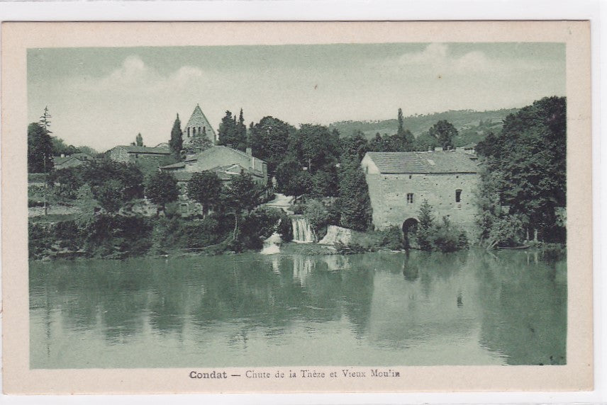 Old Postcard CPA Condat - Thèze Falls and Old Mill