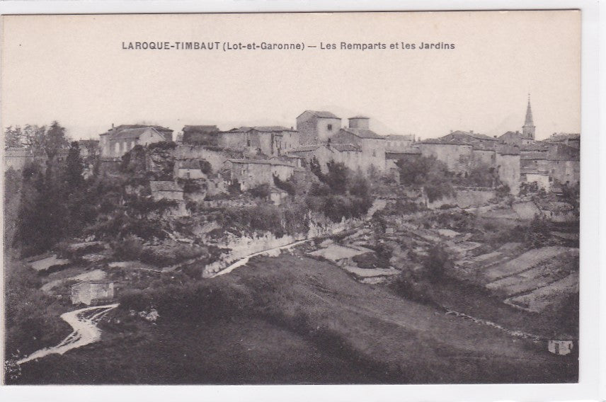 Old Postcard CPA 47 Laroque-Timbaut - The Ramparts and the Gardens