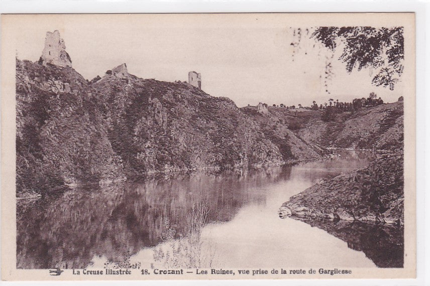Postcard CPA 23 Crozant - The Ruins View Taken From the Gargilesse Road