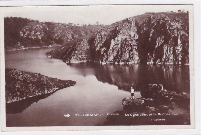 Old Postcard CPA 23 Crozant - The Confluence and the Spinners' Rock