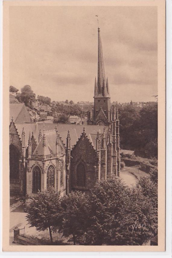 Old Postcard CPA Fougères - St-Sulpice Church