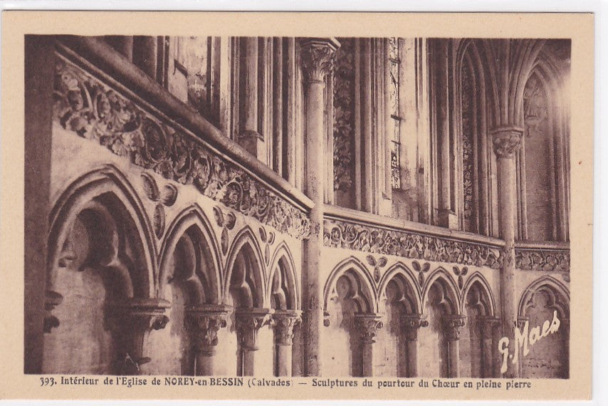 Carte Postale Ancienne CPA Intérieur De L'Église De Norey-En-Bessin - Sculptures