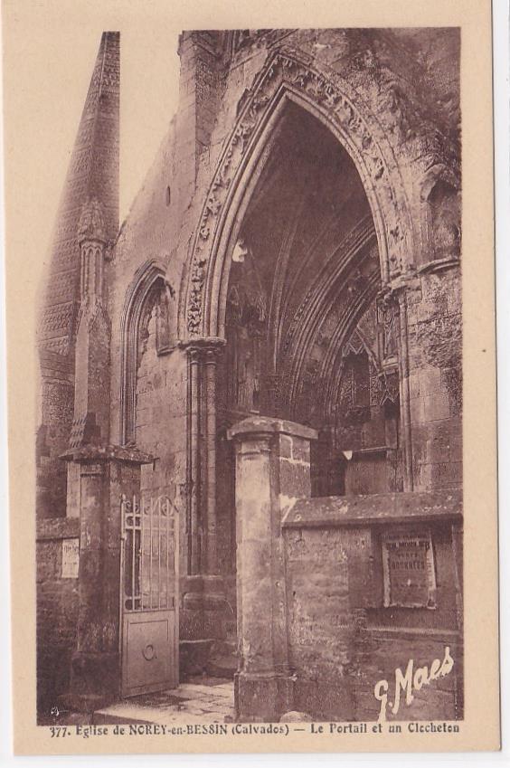 Carte Postale Ancienne CPA Église De Norey-En-Bessin Le Portail Et Un Clocheton