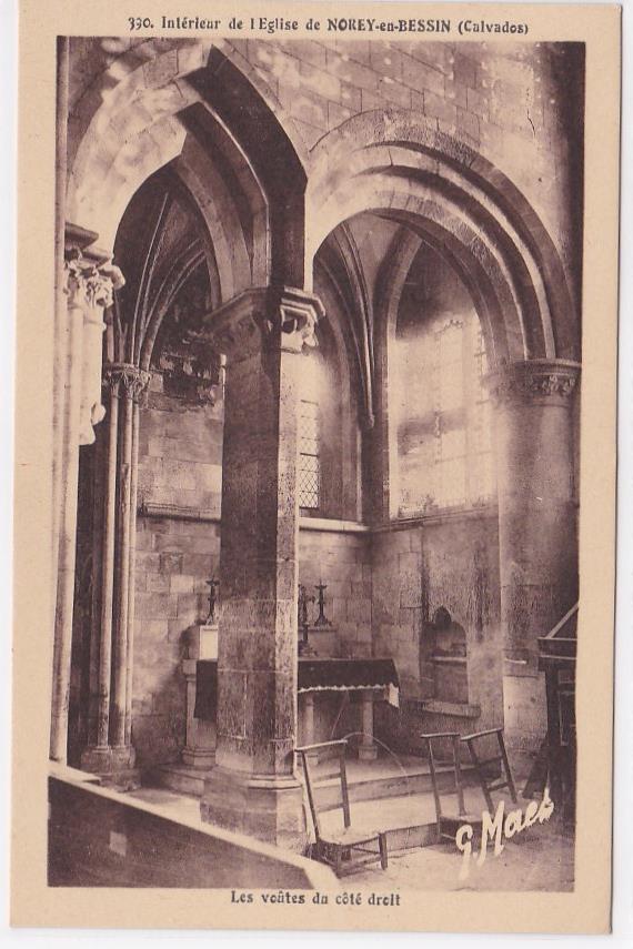 Carte Postale Ancienne CPA Intérieur De L'Église De Norey-En-Bessin - Les Voûtes