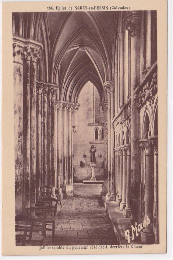 Carte Postale Ancienne CPA 14 Église De Norey-En-Bessin - Pourtour Côté Droit