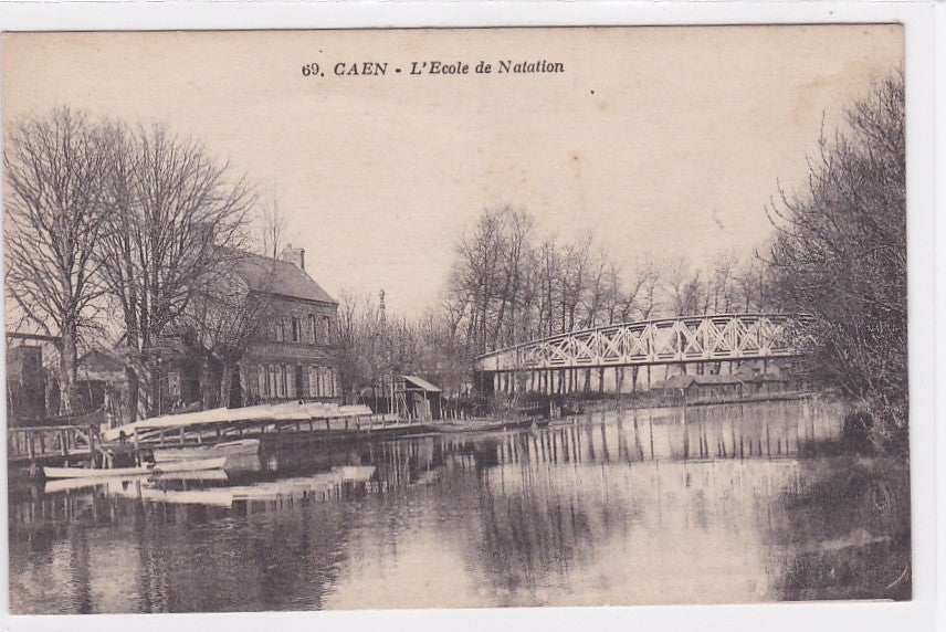 Carte Postale Ancienne CPA Calvados 14 - Caen - L'École De Natation