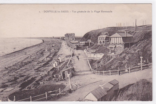 Carte Postale Ancienne CPA Donville-Les-Bains Vue Générale De La Plage Normande