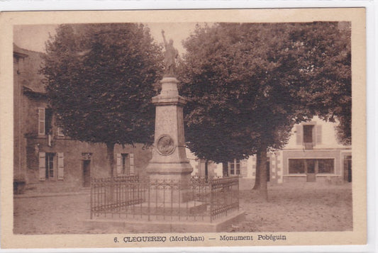 Carte Postale Ancienne CPA Morbihan 56 Cléguérec - Monument Pobéguin