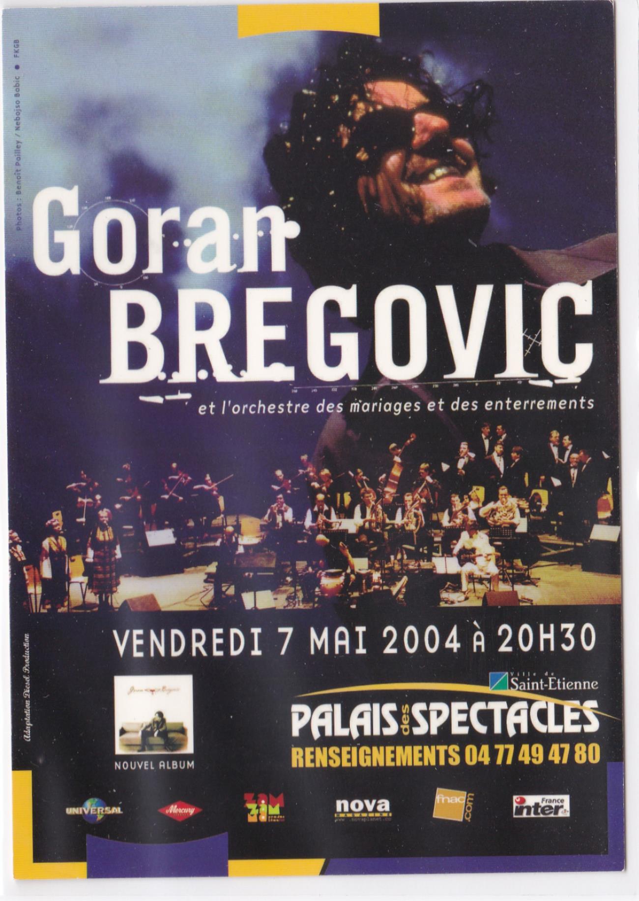 Carte Postale CPM Goran Bregovic - Saint-Étienne 7 Mai 2004