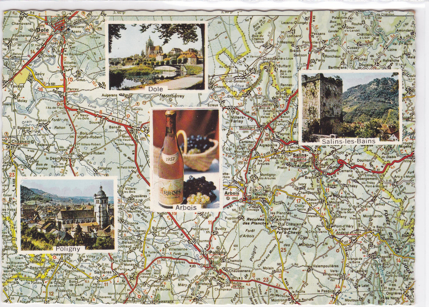 Carte Postale CPSM 39 Le Jura - D'Après Carte Michelin N°70 - Multivue