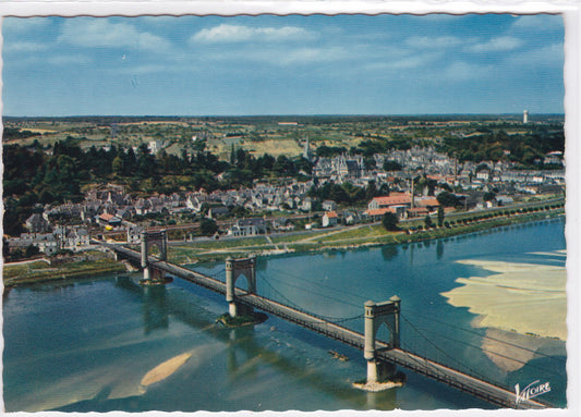 Carte Postale CPSM 37 Langeais - Le Pont Sur La Loire - Vue Aérienne
