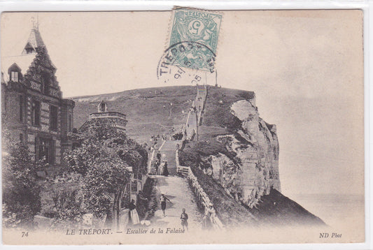 Carte Postale CPA 76 Le Tréport - Escalier De La Falaise