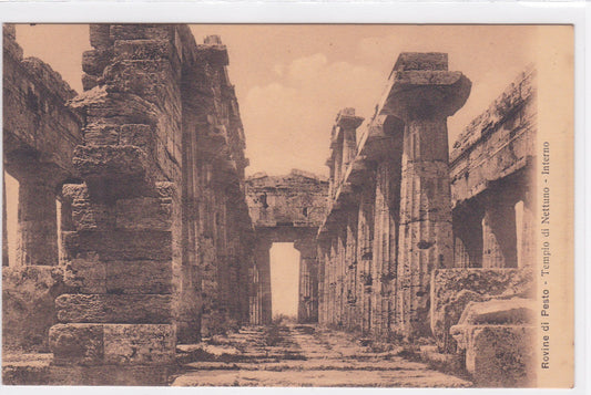 Carte Postale CPA Italy - Rovine Di Pesto - Tempio Di Nettuno - Interno
