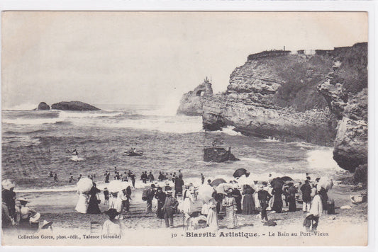 Carte Postale CPA 64 Biarritz Artistique - Le Bain Au Port-Vieux