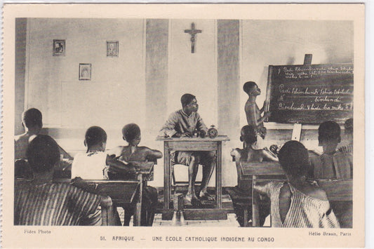 Carte Postale CPA Afrique - Une École Catholique Indigène Au Congo